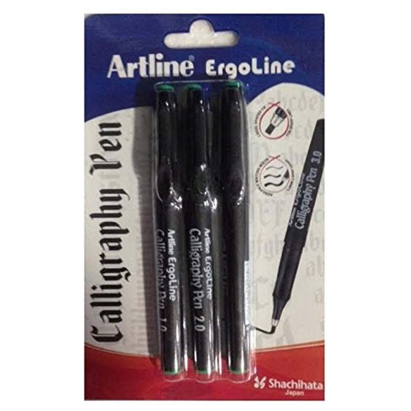 Buy Artline Ergoline Calligraphy Pen Set Of 3 Green Online at