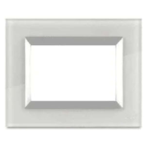 Lisha Snow White Tint Glass Cover Plates 1-18Module