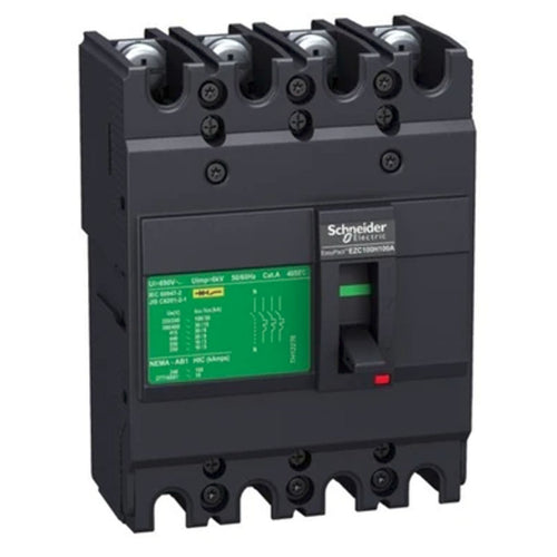 Schneider EasyPact EZC Molded Case Circuit Breakers 4 Pole 15A-100A