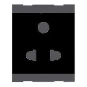 Norisys Cube Series 3+2 Pin Shuttered Socket (Round & Flat) 6A 2Module C5212 .17