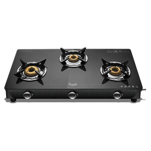 Preethi Valentino Carbon 3 Burner Glass Top Gas Stove