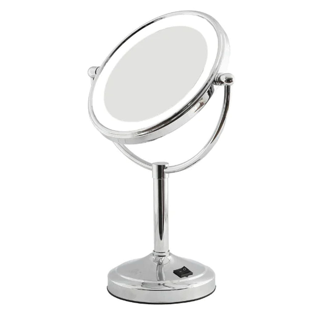 Dolphy Dual Side 5x LED Magnifying Mirror 8inch Silver DMMR0024