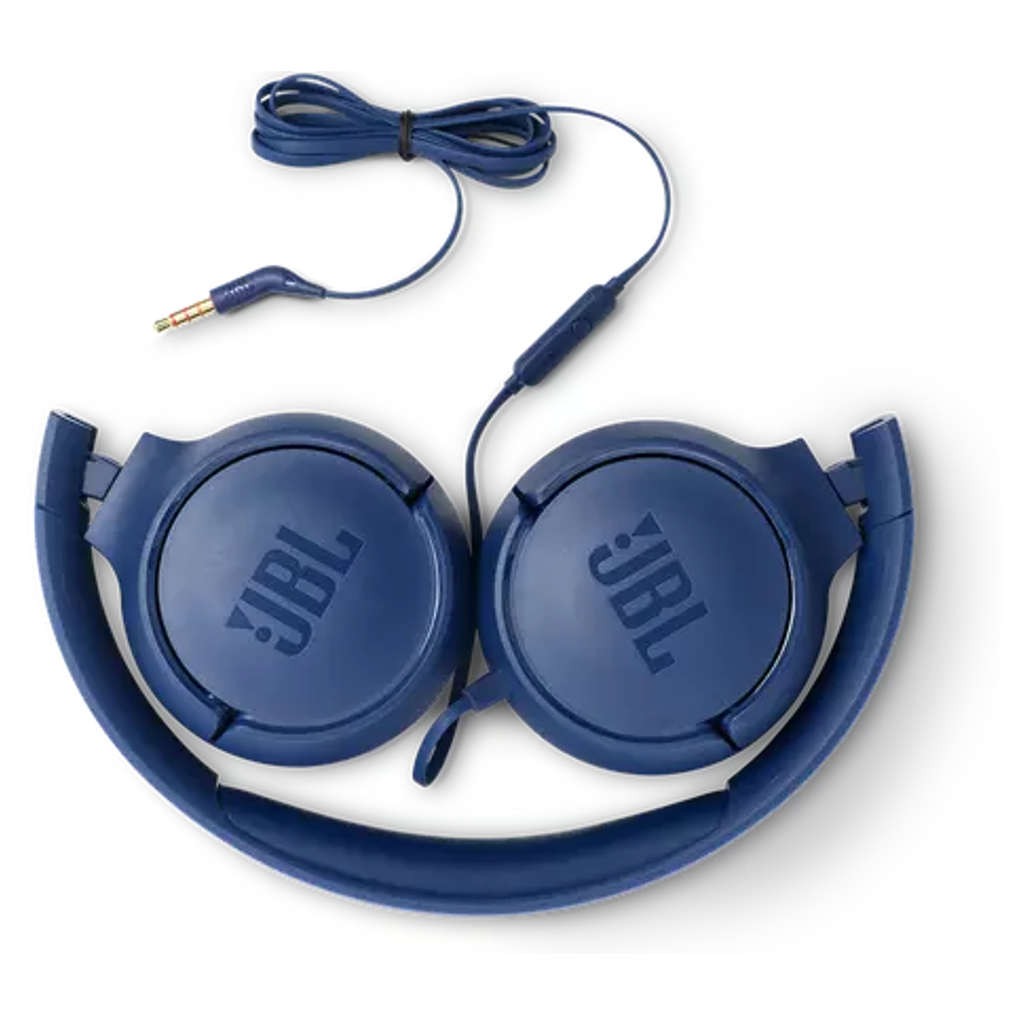 JBL T500 Wired On-Ear Headphone Blue