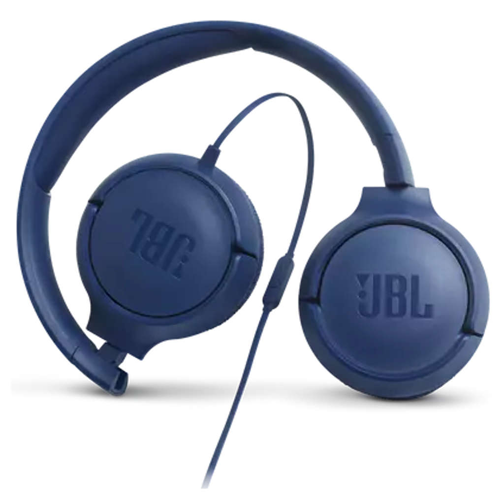 JBL T500 Wired On-Ear Headphone Blue