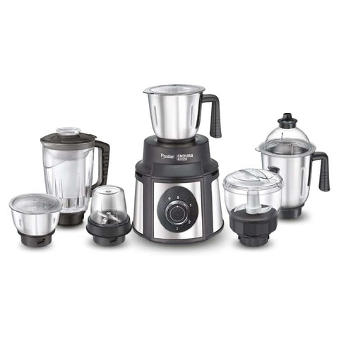 Prestige Endura Mixer Grinder 6 Jars 1000W Black & Silver