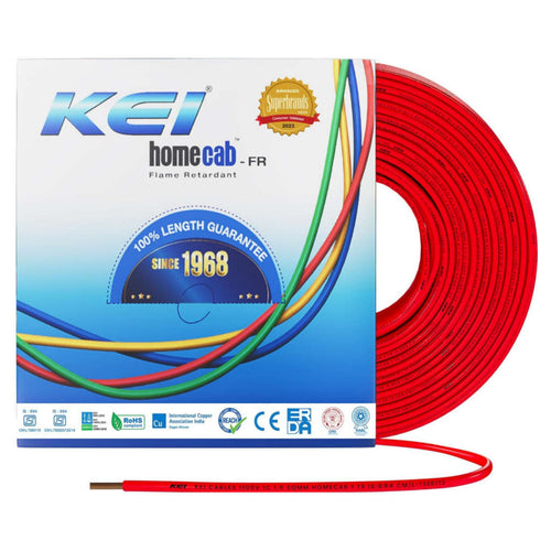 KEI HomeCab FR Unsheathed Single Core Flexible Cable PVC Insulated 6Sq.mm 180Meter 