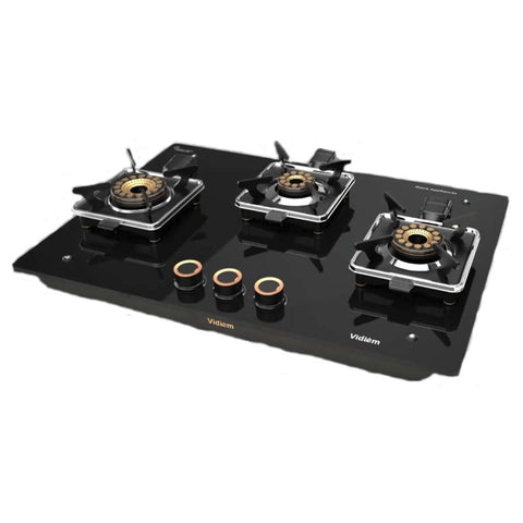 Vidiem Vogue 3 Burner Glass Top Gas Stove