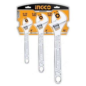 Ingco Adjustable Wrench Set Of 3 Pcs HADWK031 