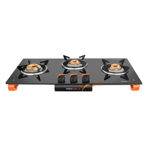 Vidiem Air Plus Glass Top Gas Stove 3 Burner 