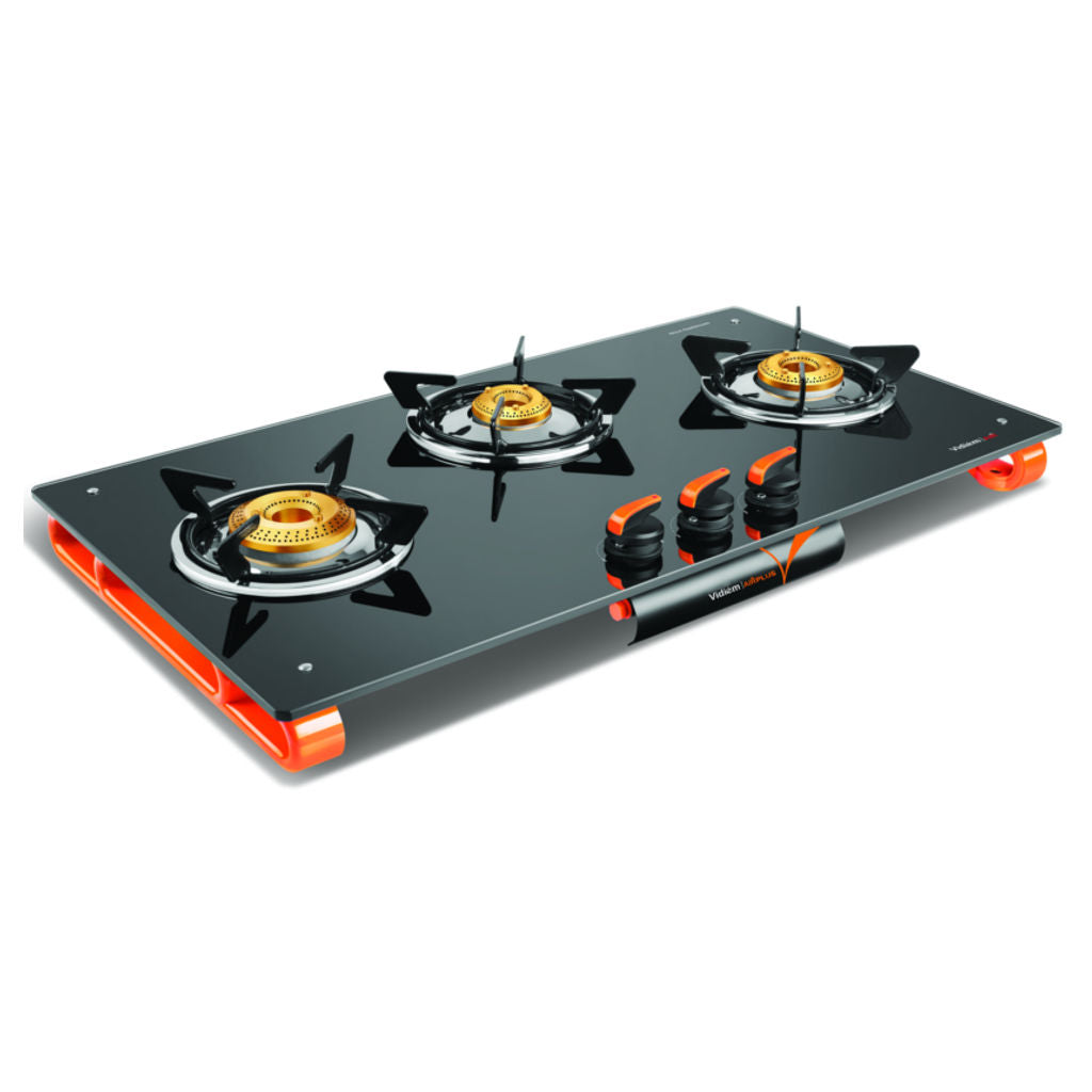 Vidiem Air Plus Glass Top Gas Stove 3 Burner