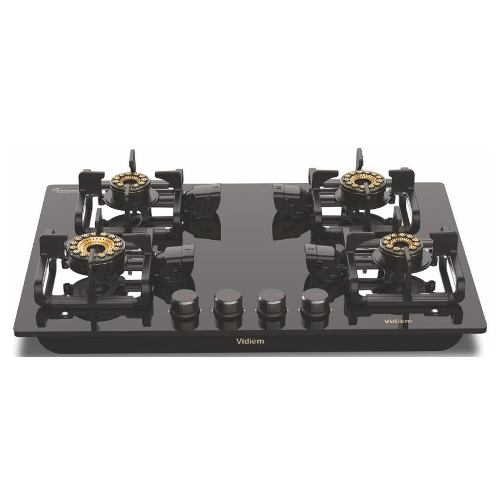 Vidiem Vogue V1 Glass Top Gas Stove 4 Burner 