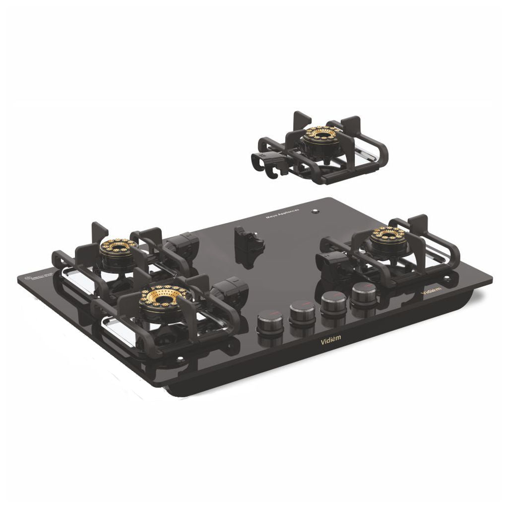 Vidiem Vogue V1 Glass Top Gas Stove 4 Burner