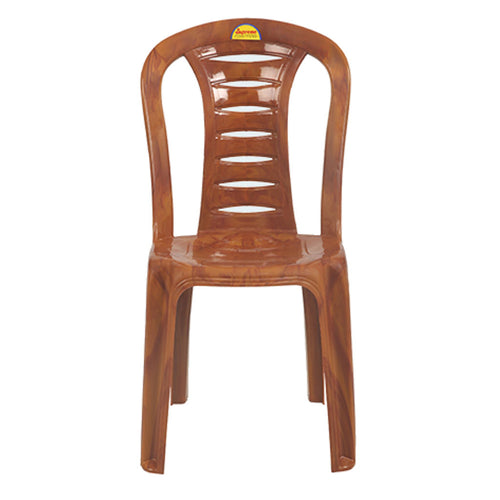 Supreme Link Armless Plastic Chair Teakwood 