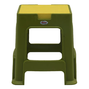 Supreme Slice Multipurpose Plastic Stool Mehndi Green-Lemon Yellow 