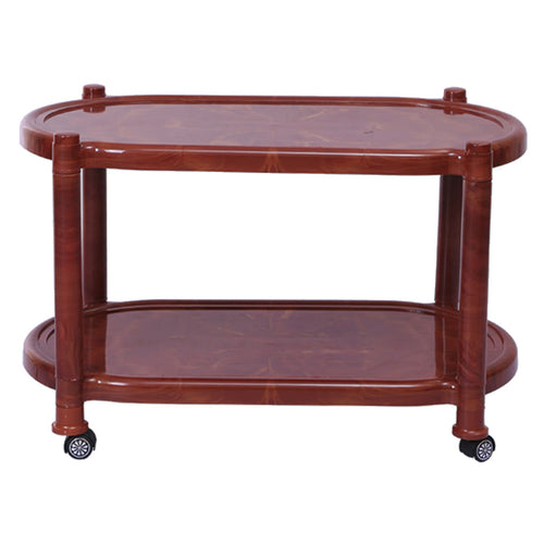 Supreme Alfa Plastic Table With Wheel Teakwood 