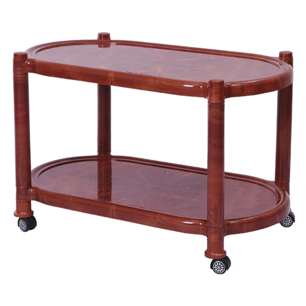 Supreme Alfa Plastic Table With Wheel Teakwood