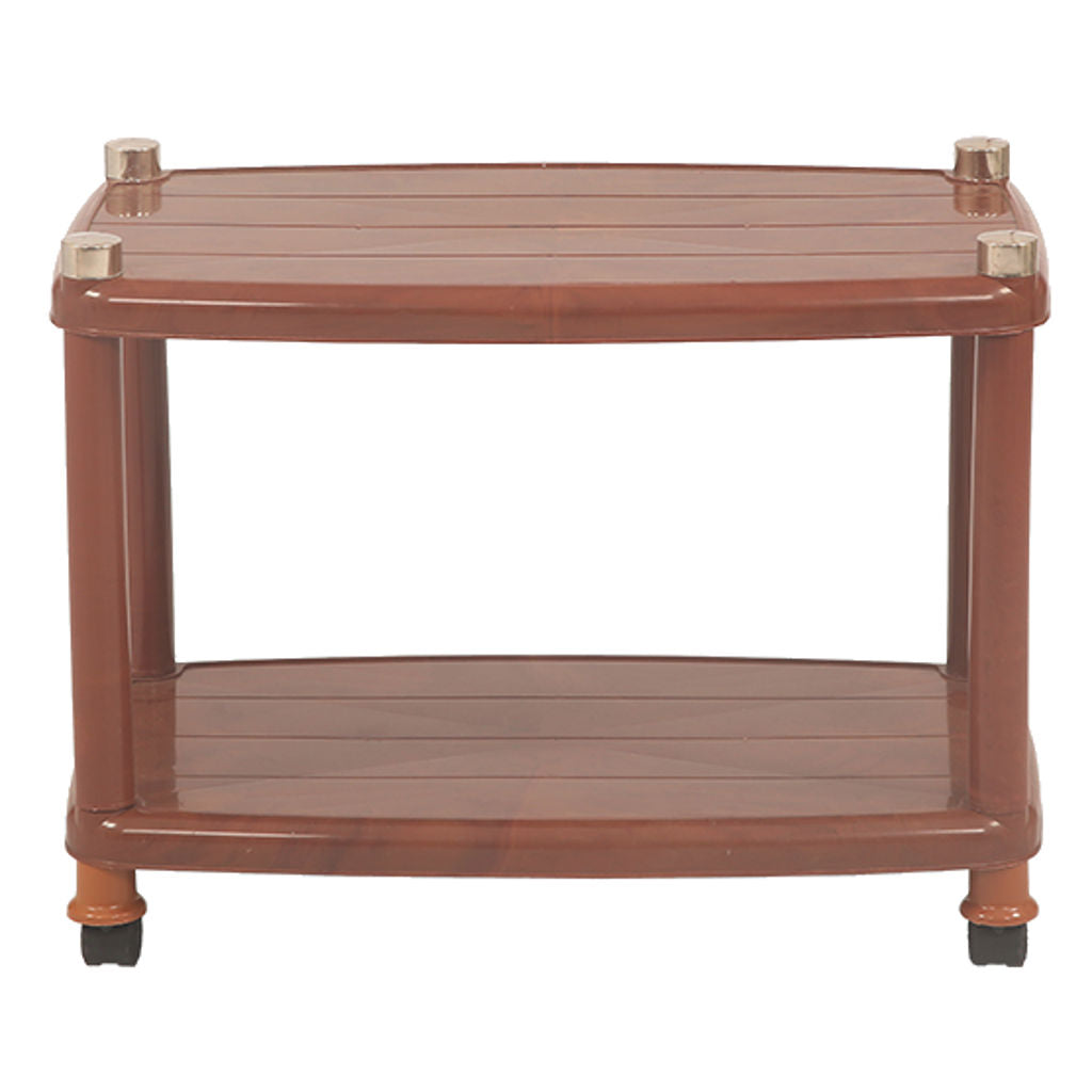 Supreme Delta Plastic Table With Wheel Teakwood 