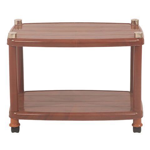 Supreme Delta Plastic Table With Wheel Teakwood 