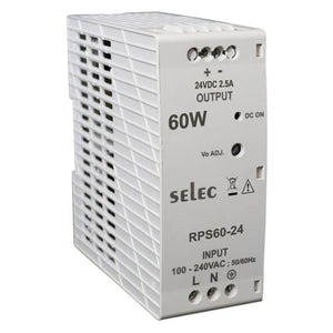 Selec Din Rail Mount Power Supply 60 W RPS60-24-CU 