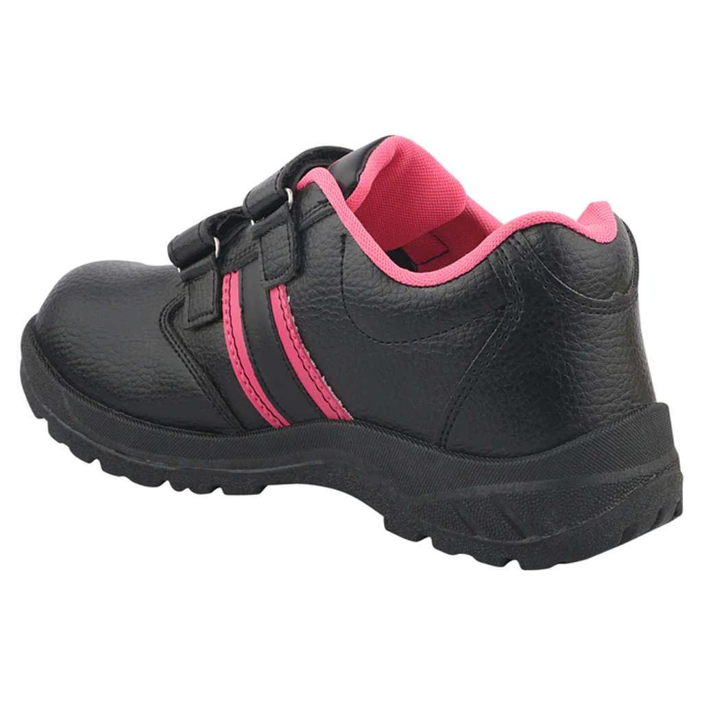 Fuel Riga Leather Safety Shoes For Women Steel Toe Cap With Single Density PVC Sole Black