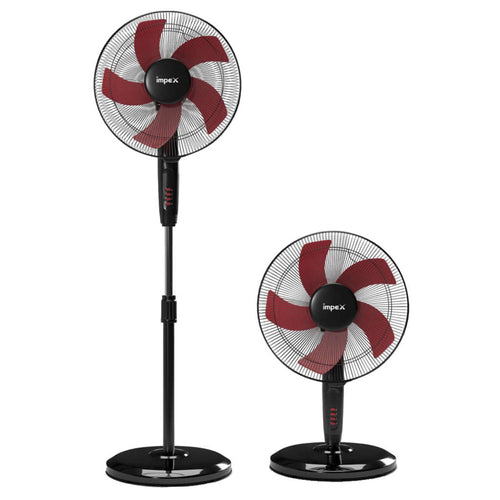 Impex Impulse 2 In 1 Convertible Pedestal Fan 400 mm Red Black 