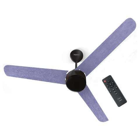 Impex Atom 28 BLDC Ceiling Fan With Remote Control 1200 mm Classic Blue Wood 