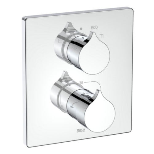 Roca Insignia Built In Thermostatic Bath Shower Mixer With Diverter Flow Regulator Chrome RT5A0C3AC00 