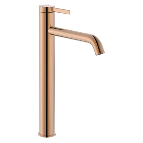 Roca ONA High Neck Single Lever Basin Mixer With Click Clack Waste Rose Gold RT5A349ERG0 