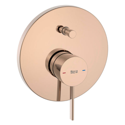 Roca ONA Single Lever Bath Shower Mixer With 2 Way Automatic Diverter Rose Gold RT5A0B9ERG0 