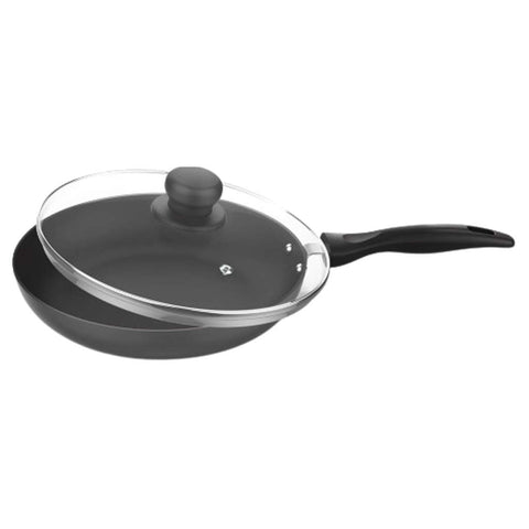 Preethi Daily Collection Non Stick Fry Pan With Glass Lid 24cm Black CSW037 