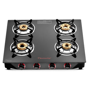 Butterfly Quadro Plus Glass Top Gas Stove 4 Burner 