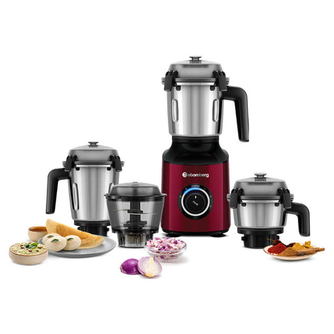 Atomberg Zenova 4 Jars Mixer Grinder With Chopper Red Wine 