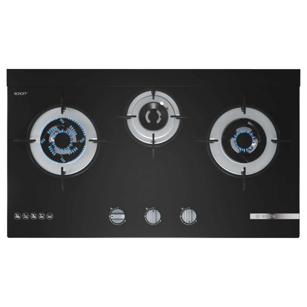 Bosch Glass Top Gas Stove 3 Burner Black PMD83D31NX 