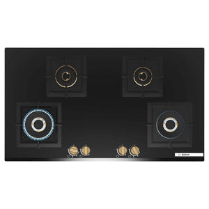 Bosch Glass Top Gas Stove 4 Burner Black PNF9B6G20I 