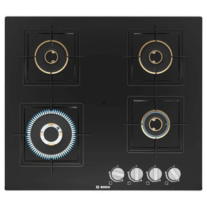 Bosch Glass Top Gas Stove 4 Burner Black PNH6B6F10I 