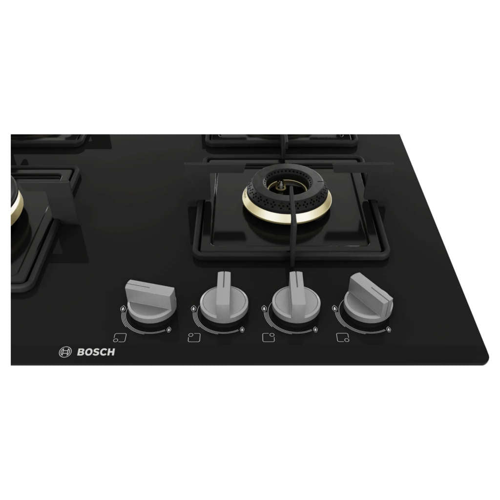 Bosch Glass Top Gas Stove 4 Burner Black PNH6B6F10I