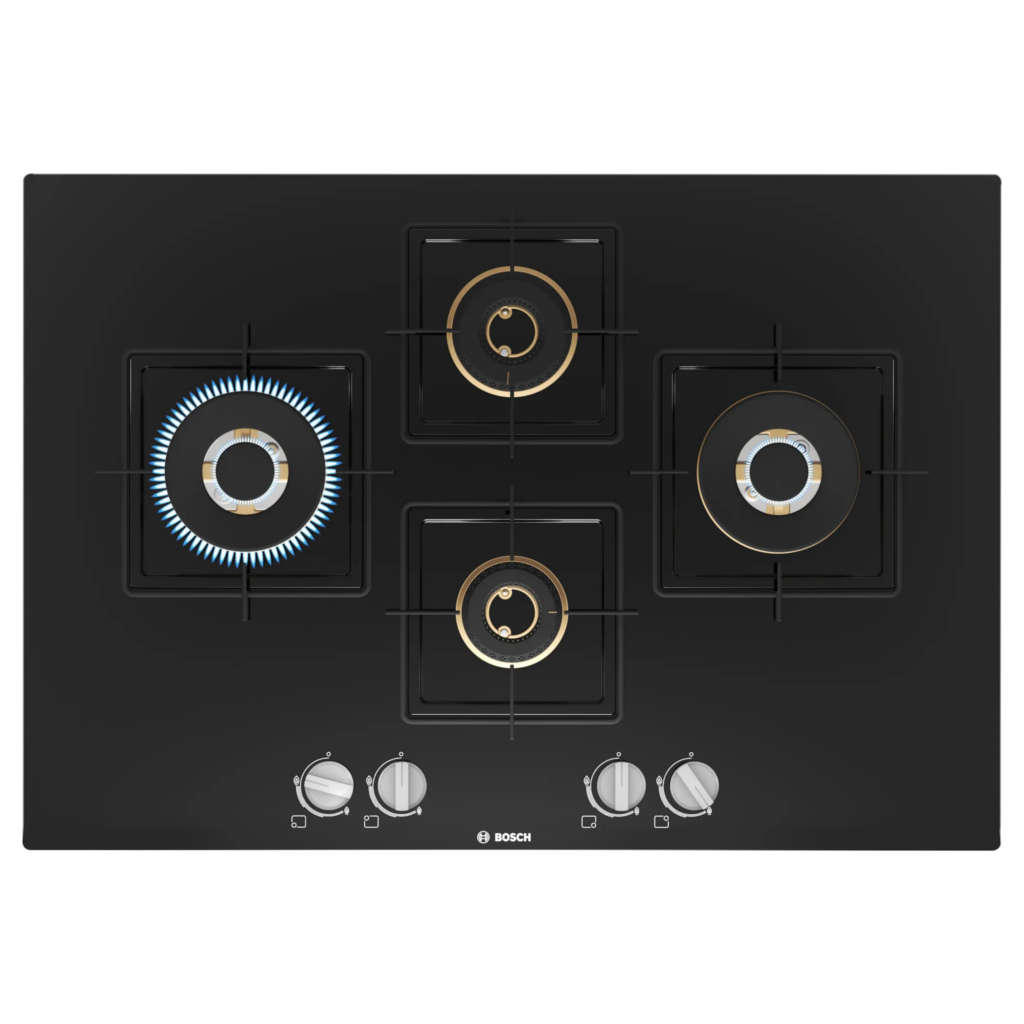 Bosch Glass Top Gas Stove 4 Burner Black PNI7B6F10I 