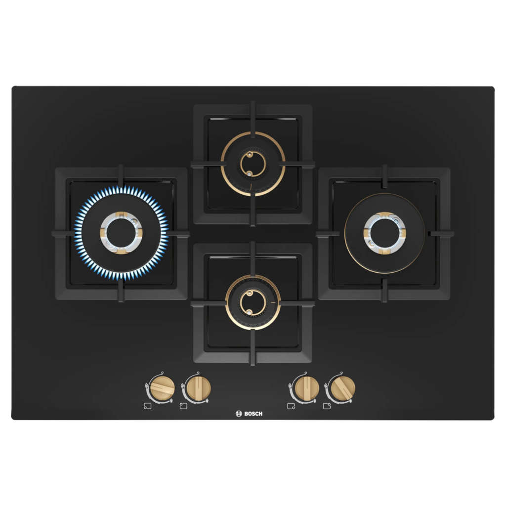 Bosch Glass Top Gas Stove 4 Burner Black PNI7B6F20I 