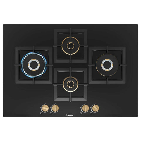 Bosch Glass Top Gas Stove 4 Burner Black PNI7B6F20I 