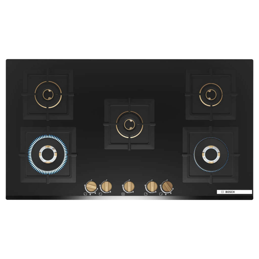 Bosch Glass Top Gas Stove 5 Burner Black PNV9B6G20I 