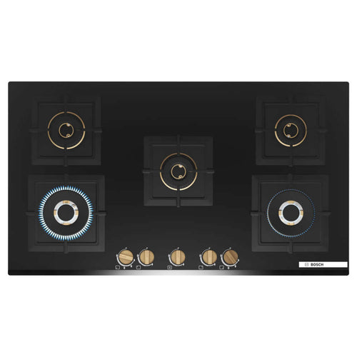 Bosch Glass Top Gas Stove 5 Burner Black PNV9B6G20I 