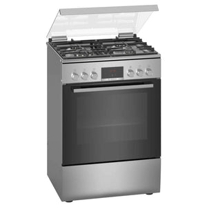 Bosch Series 6 Freestanding Stainless Steel Dual Fuel Cooker With Electric Oven HXR390I50K 