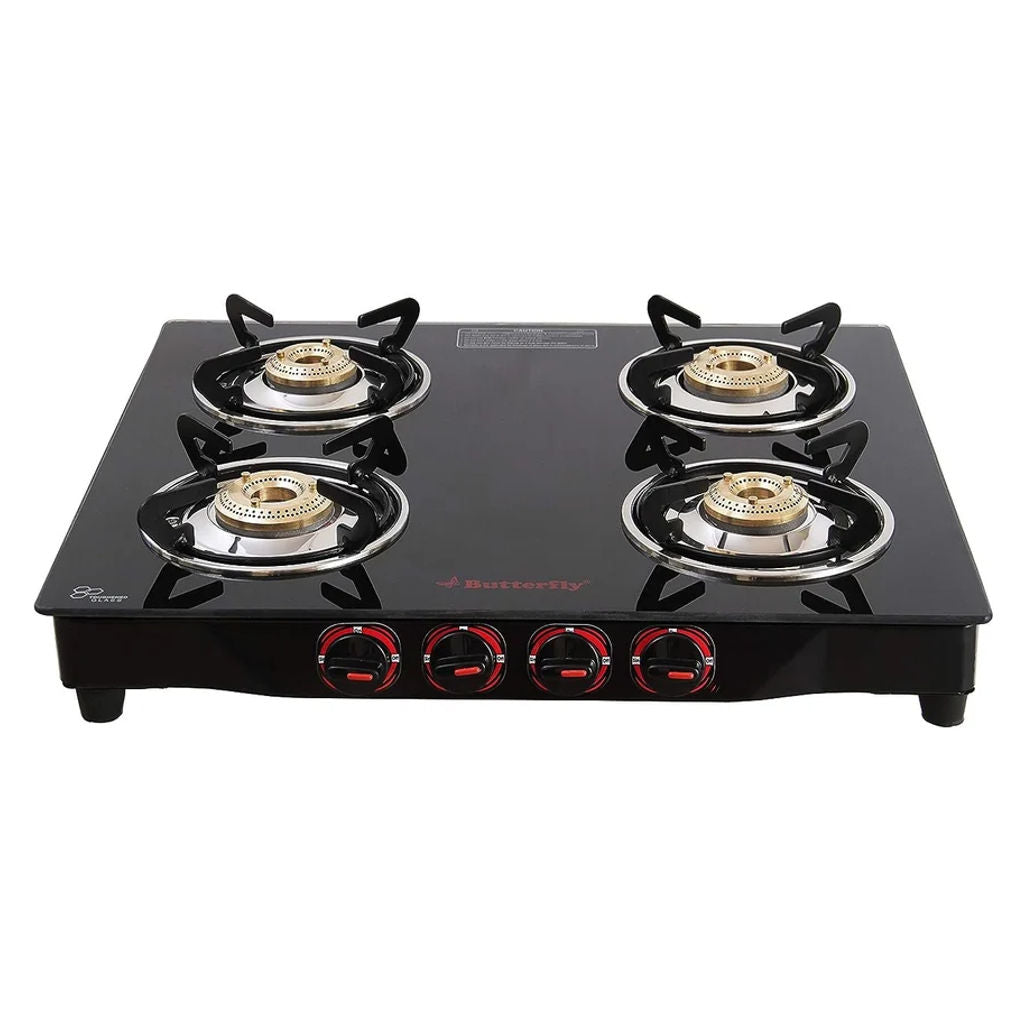 Butterfly Alpha Jumbo Glass Top Gas Stove 4 Burner 