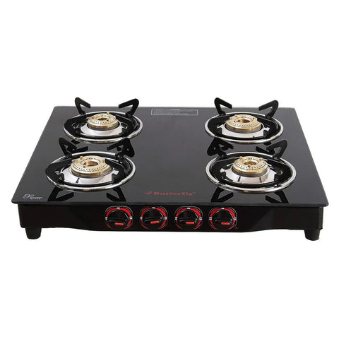 Butterfly Alpha Jumbo Glass Top Gas Stove 4 Burner 