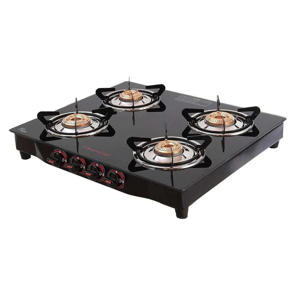 Butterfly Alpha Jumbo Glass Top Gas Stove 4 Burner