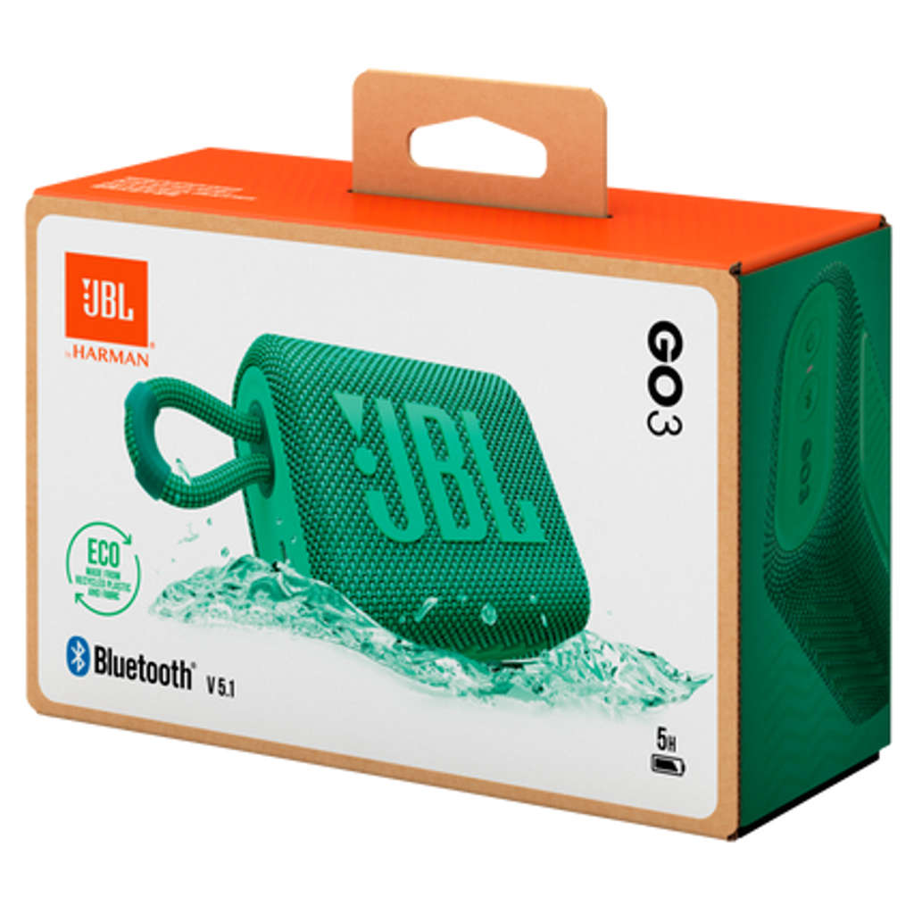 JBL GO 3 Eco Ultra Portable Waterproof Speaker Green JBLGO3ECOGRN