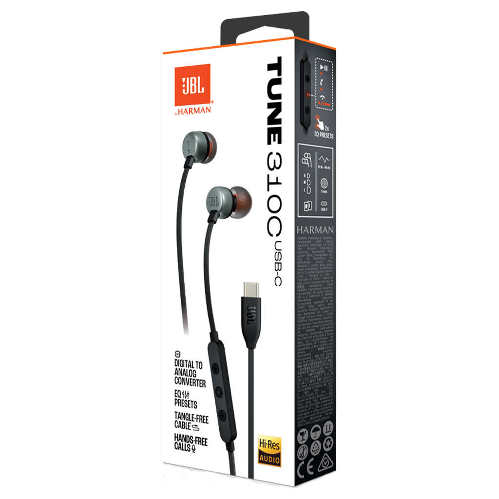 JBL Tune 310C Wired In Ear Headphone Black JBLT310CBLK