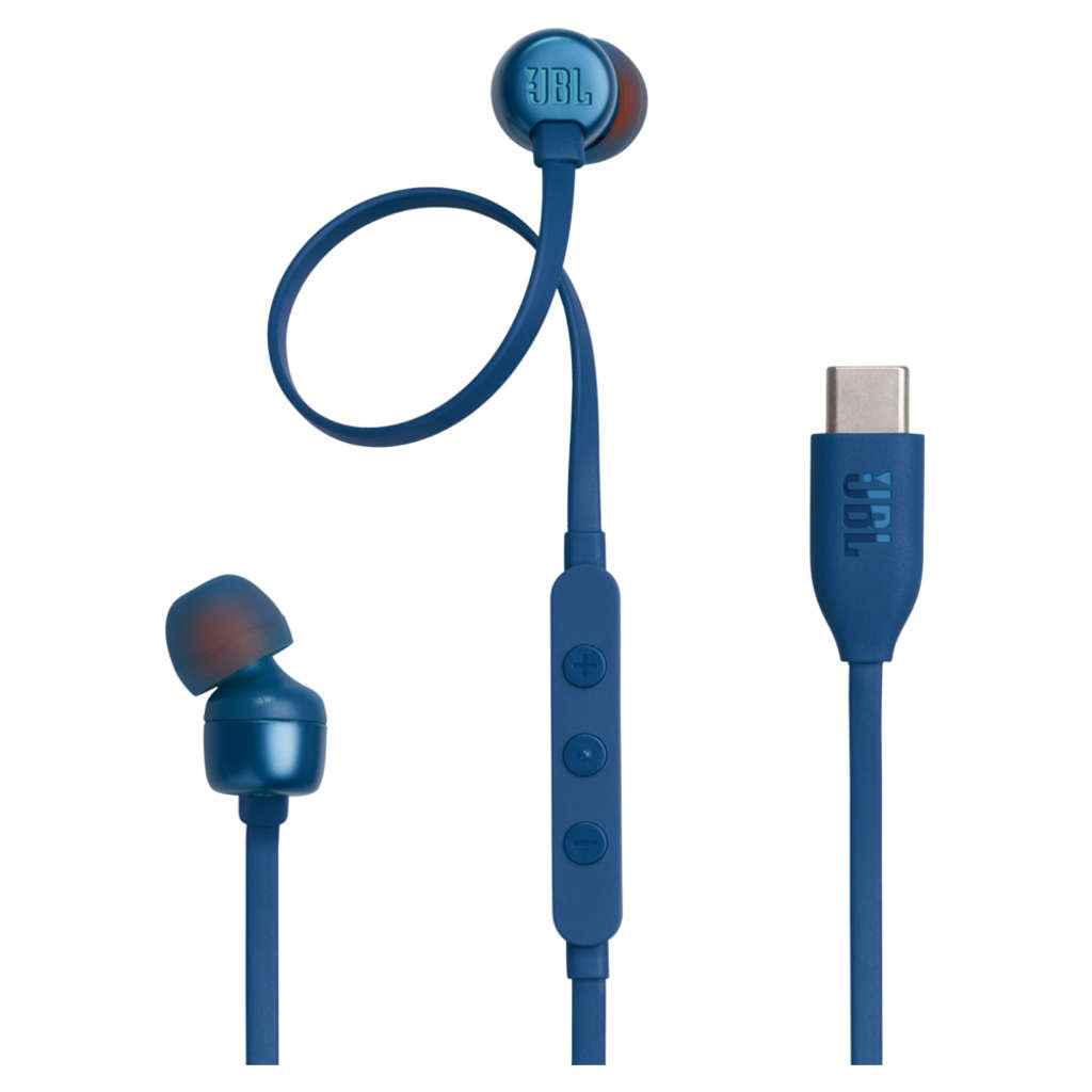 JBL Tune 310C Wired In Ear Headphone Blue JBLT310CBLU 