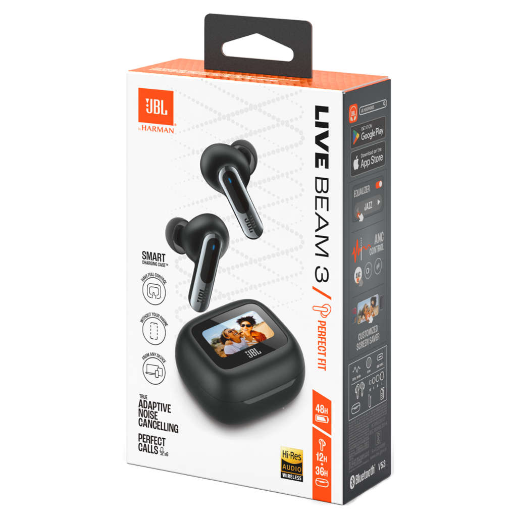 JBL Live Beam 3 Wireless Noise Cancellation Earbuds Black JBLLIVEBEAM3BLK