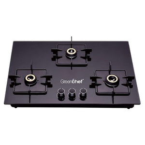 Greenchef Kelvin Hob Auto Ignition Glass Top Gas Stove 3 Burner 